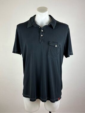 Agave Soft Black Men’s Polo w/ Raw Stitch Detail